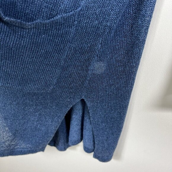 J. Jill Great‎ Seaside Blue Open Long Linen Blend Pocket Cardigan Womens Size XS - Picture 6 of 8